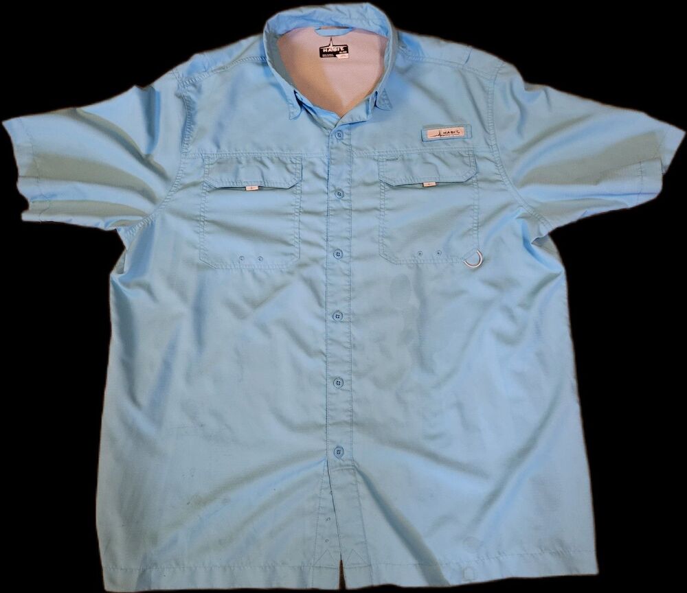 Habit Short Sleeve Vented Fishing Shirt Men's XL River Blue